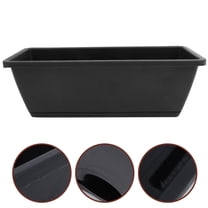 OFFIGAM 6-Pack Black Plastic Outdoor Planter Boxes with Raised Feet for Garden, Balcony, Patio, and Indoor Use