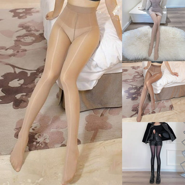 Seamless Women Oil Shiny High Glossy Pantyhose Sheer Stocking Tights Plus  Size