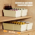 thumbnail image 5 of Expandable Plastic Storage Box | Telescopic Cabinet Organizer 29-47cm | Kitchen Pantry & Drawer Organizer for Snacks & Miscellaneous Items | White & Beige, 5 of 6
