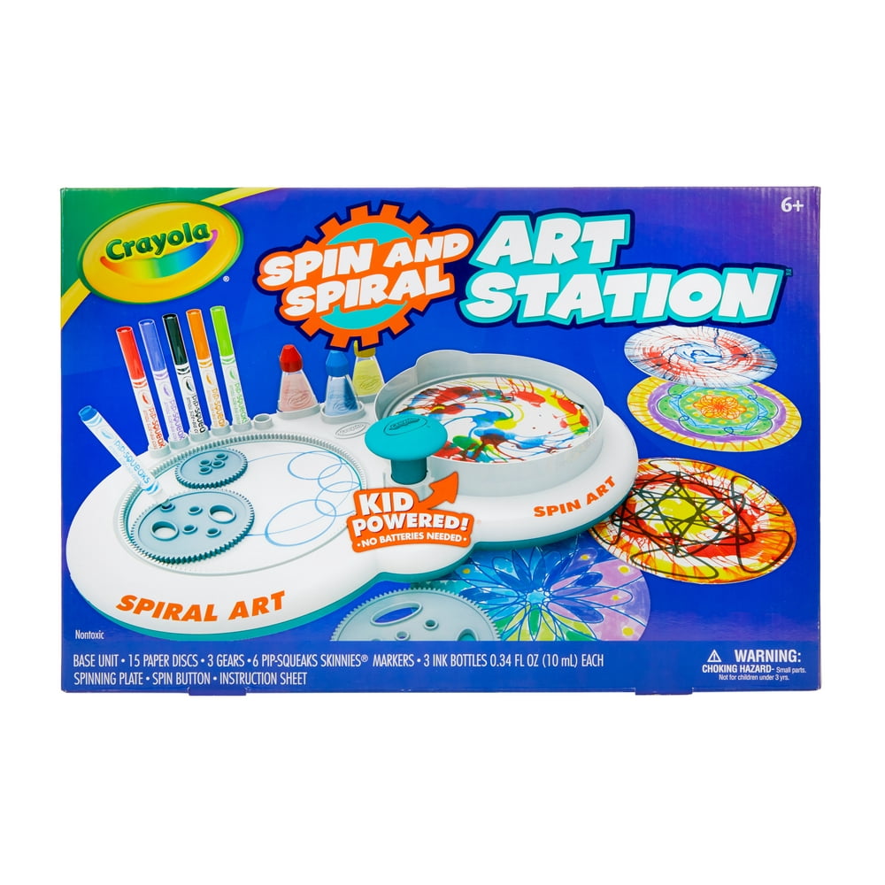 Crayola Spin & Spiral Art Station Art Set, Gift for Child, Girls and