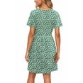 thumbnail image 6 of UVN Summer Dresses for Women Boho Floral Print Midi Dresses Casual Short Sleeve U Neck Beach Sundress with Pockets, 6 of 10