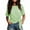 Green(Womens Tops), variant on Womens Gingham Short Sleeve Tops Casual Summer Side-Tie Relaxed Fit Crew Neck Blouses