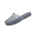thumbnail image 3 of YOUYEDIAN Jelly Sandals for Women Ballet Dress Mesh Slip on Flats Shoes Summer Wide Closed Toe Mary Jane Mules Clear Beach Sandals (Navy), 3 of 5