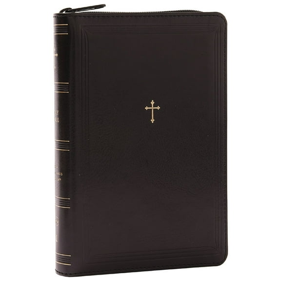 NKJV Compact Paragraph-Style Bible W/ 43,000 Cross References, Black Leathersoft with Zipper, Red Letter, Comfort Print:, (Hardcover)