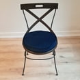thumbnail image 4 of 16 IN Round 3 IN Thick Plush Velvet Chair Pad Seat Cushion with handle for Bar Stool/Kitchen/Dining Room Chair/Stadium Seat/Portable (Navy Blue, 2), 4 of 6