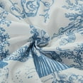 thumbnail image 4 of Blue Toile de Jouy Botanical Comforter Set Queen 7 Piece Bed in a Bag with Soft Microfiber Sheets and Pillow Shams, 4 of 8