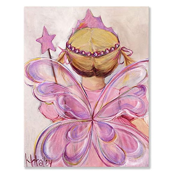Oopsy daisy Little Fairy Princess - Blonde Canvas Wall Art, 14x18, Pink
