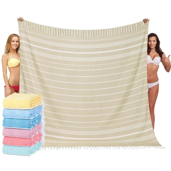 Serviette de Plage Turque Géante 85x75 Coton TTG Extra Large Couverture de Bain Piscine TG Épaisse Sans Sable Jeté de Lit Pique-Nique Extérieur Grande Couette Cadeaux Nuage