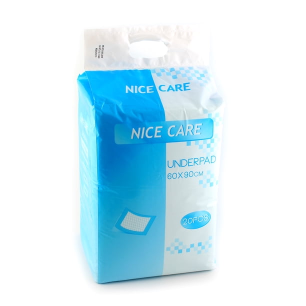 Nice Care UnderPad 60x90cm Hospital Incontinence Disposable Pee Pads 20 Count