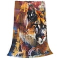 thumbnail image 2 of Pofeuu Abstract Lion Painting Print Ultra-Soft Micro Fleece Blanket,for Bed Or Sofa,All Season Throw Blankets Flannel Blanket-80"x60", 2 of 7