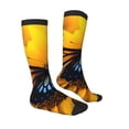 thumbnail image 3 of Fotbe Butterfly On Sunflower print Women's Men's Novelty Crew Socks Cotton Socks Knee High Socks for Walking,Running,Nurses,Pregnancy, 3 of 8