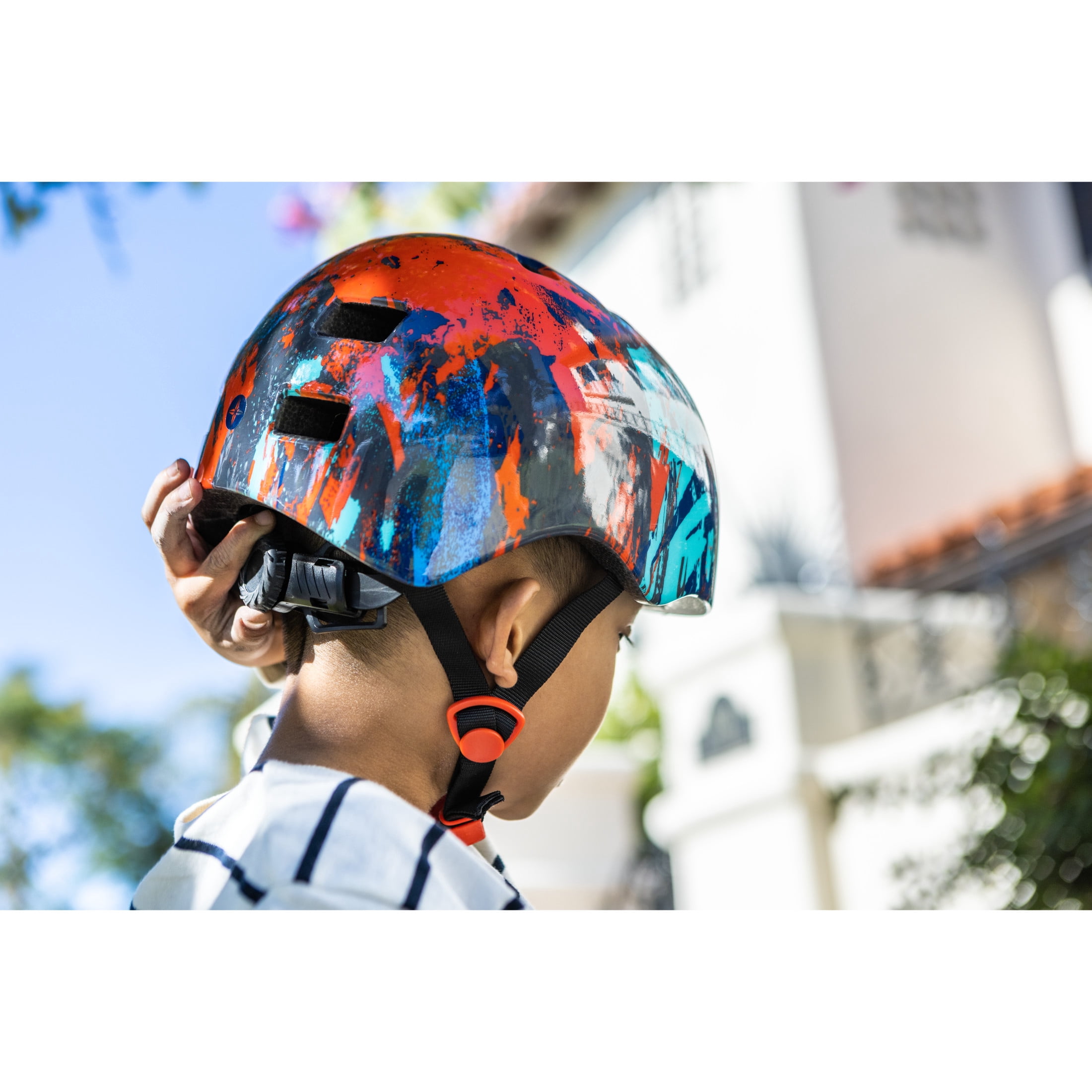 Schwinn Sunburst Child Helmet, Ages 5 - 8, Red and Grey