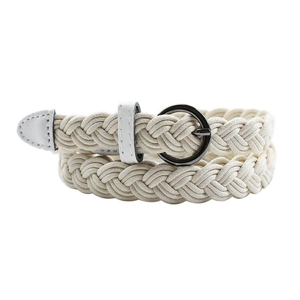 cinturon de cuero cinturon de mujer cinturon de cuero trenzado cinturon de mujer Quick, mujer Blanco jinwen Cinturón trenzado para mujer