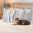thumbnail image 3 of Black Outdoor Waterproof Pillow Covers, Abstract Lines Gradient Minimalist Modern Texture Decorative Rectangle Throw Pillowcase Sofa Cushion Sham for Patio/Couch/Chair, 20"x12" 2 Pack, 3 of 8