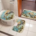 thumbnail image 4 of Ocean Turtle Bath Mat 3 Piece Bathroom Rug Set, Coastal Coral Illustration Retro Painting Non Slip Bath Rug Contour Mat and Toilet Lid Cover, Absorbent Shower Mats Soft Bath Rugs and Mats Sets, 4 of 8