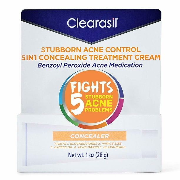 Clearasil Stubborn Acne Control 5in1 Concealing Treatment Cream, 1 oz