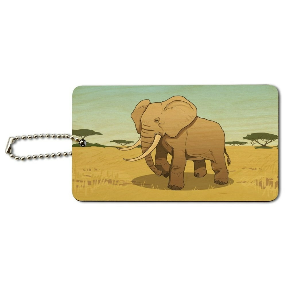 Graphics and More African Elephant Wood Luggage Card Suitcase Carry