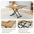 thumbnail image 5 of Height Adjustable Folding Table with X Shaped Metal Legs - Compact 4 In 1 Convertible Dining Coffee Table for Small Spaces Living Rooms Kitchens, 5 of 9