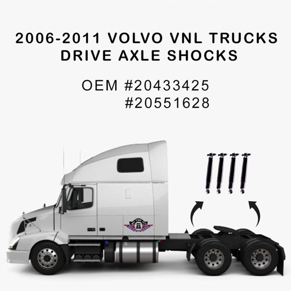 4x MVP Shock Absorber 85066 Compatible for 14QK-3101M / 2004-2024 Volvo VNL Trucks