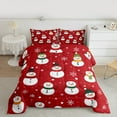 thumbnail image 2 of Manfei Cartoon Snowman Bedding Comforter Set for Kids, Kawaii Snowflakes Twin Comforter Sets, Red Christmas Bedding Set, Ultra Soft Home Decor, Reversible 2pcs, 2 of 8