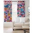 thumbnail image 2 of Colorful Abstract Blackout Curtains for Bedroom/Living Room, Thermal Insulated Kitchen Curtains, Modern Artwork Oil Painted Grommet Darkening Window Treatment Drapes 27.5"x39"x2, 2 of 8
