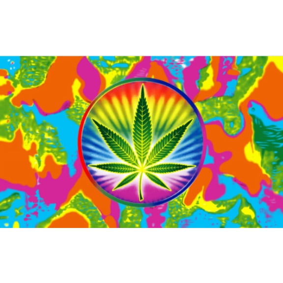 Marijuana Tye Dye Weed Flag 3'X5' Rough Tex 68D Nylon