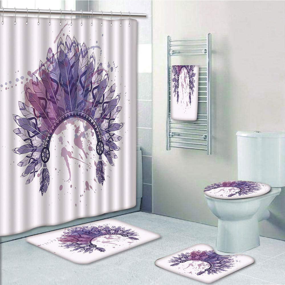 PRTAU Tribal Watercolor American Culture Folk Traditional Pale Mauve