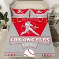 thumbnail image 2 of jejeloiu Los Angeles Bed Sheets,Ball Game Lover King Sheets,Baseball Sport City Sheet Set For Children,Super Cozy Room Decor,4 Pieces, 2 of 7