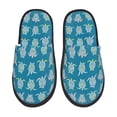 thumbnail image 2 of KLL Sea Turtle Slippers for Women Men House Slip on Indoor Outdoor Bedroom Furry Fleece Lined Ladies Comfy Anti-Skid Rubber Hard Sole-Large, 2 of 8
