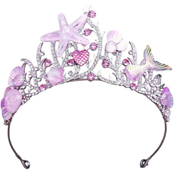 Mermaid Crown Tiara Headband with Starfish Design, Princess Style Hair Accessory for Special Events