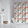 thumbnail image 2 of Baseball Football Pattern Shower Curtain 72"x84" ,Bathroom Decorative Shower Curtains Set with 12 Hooks,Modern Waterproof Washable Shower Curtain, 2 of 6