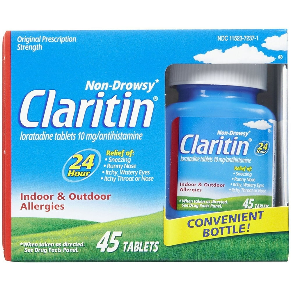 2 Pack Claritin 24 Hour Relief 10 Mg NonDrowsy Allergy Tablet 45ct