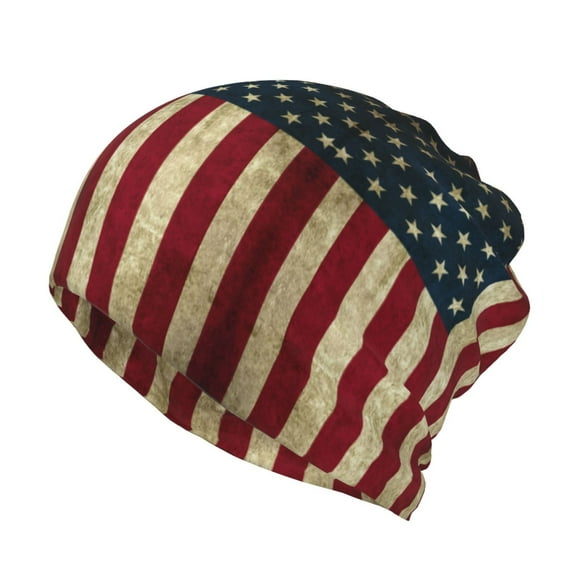 Multifunction Beanie Hat Retro Old America Flag Beanie Hat Scarf Stretch Skull Cap For Women Men
