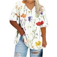 thumbnail image 4 of Plus Size T Shirts for Women Classic Fit Summer Tops Vintage Floral Tunic Top with Leggings Fashion Beach Vacation Outfits Ladies Oversized Tee Shirts Casual Loose Blouses, 4 of 5