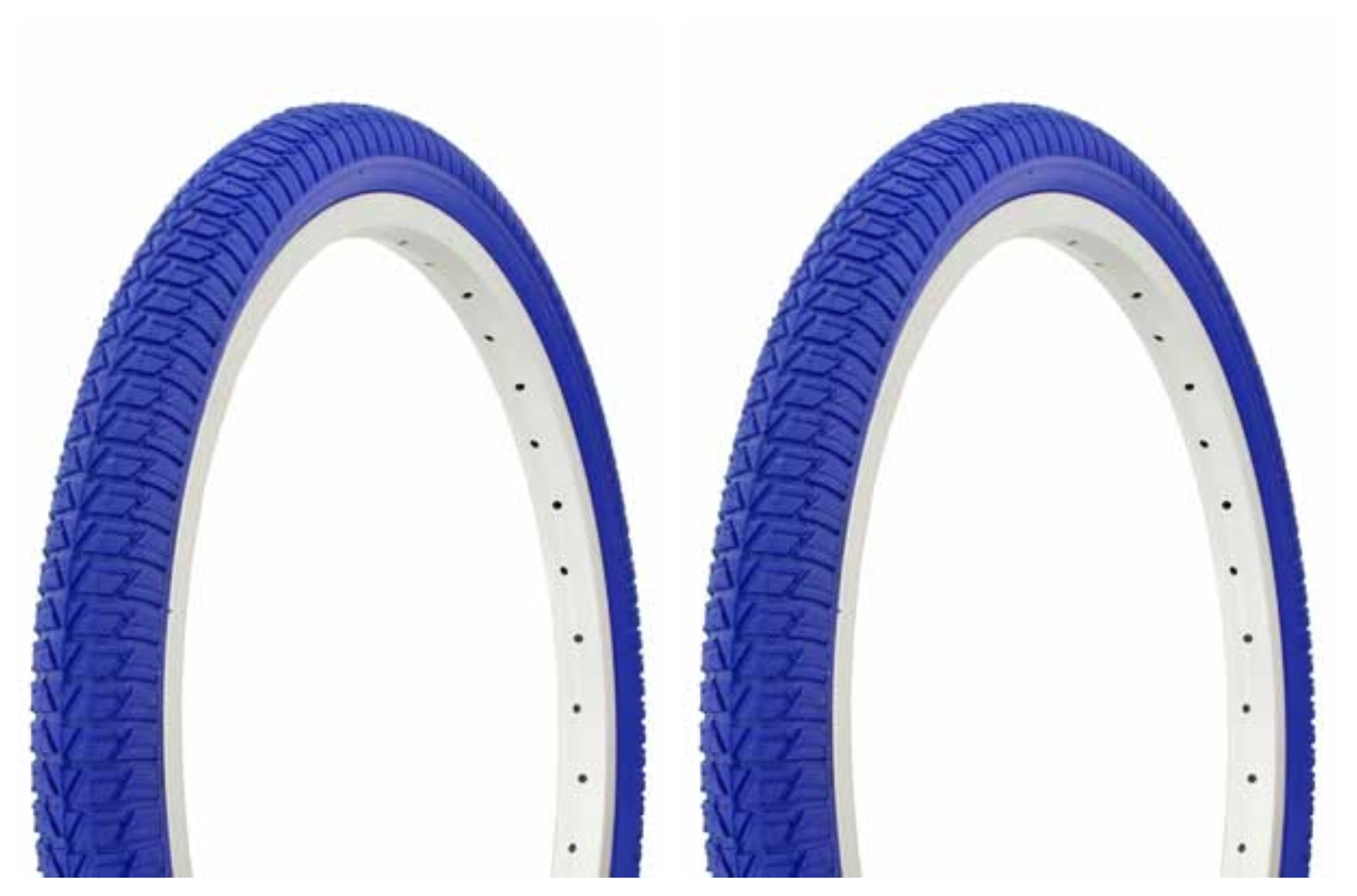 1PAIR Duro Bicycle Bike Tires & Tubes 20" x 1.75" Blue/Blue Sidewall Bike Tire 