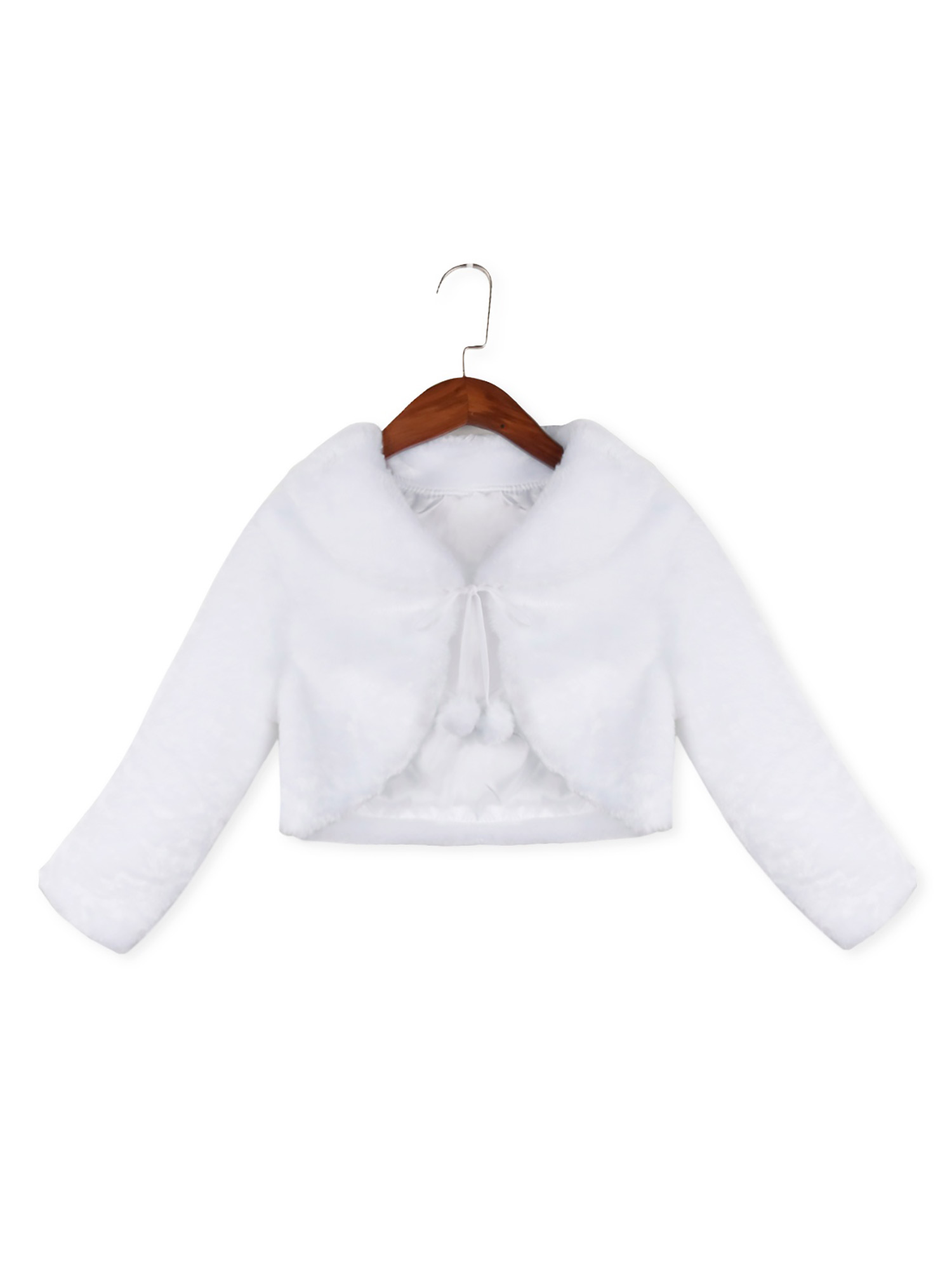 iEFiEL Baby Little Girls Faux Fur Long Sleeve Coat Birthday Wedding Dress Cardigan Wrap Jacket - image 3 of 6