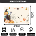 thumbnail image 3 of Set of 4 Happy Halloween Placemats - 12x18 Inch Linen Dining Table Mats with Horror Graffiti, Dark Style Lighthouse, and Fairy Tale Castle Designs for Seasonal Kitchen and Dinner Party Decor, 3 of 5