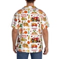 thumbnail image 3 of Fuzoiu Fall Farm Pumpkin Print Men's Casual Short,Men's Short Sleeve Shirt,Mens Casual Button Down Shirts,Cuban Collar Summer Shirt for Beach, Vacation, and Outdoor Activities-XX-Large, 3 of 5