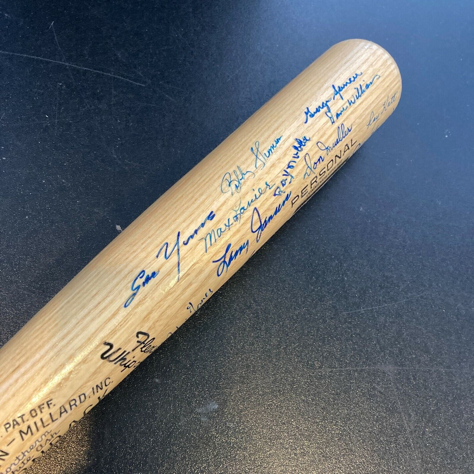 Willie Mays New York Giants Legends Signed Baseball Bat 24 Sigs With JSA COA