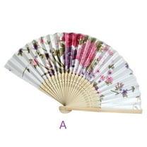 Clearance,olkpmnmk Vintage Bamboo Folding Hand Held Flower Fan Chinese Dance Party Pocket Gifts,Home Essentials,Fan