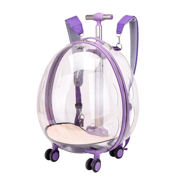 Perro Trolley Case Maleta Portador Equipaje Doble Cremallera 2 Secciones Gato Violeta Claro Yuyangstore Caja de la carretilla