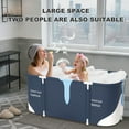 thumbnail image 2 of ManyFun 53" Extra Large Portable Foldable Bathtub with Cover for Adult,Family SPA Soaking Tub for Small Bathroom(53" Milk Style）, 2 of 10