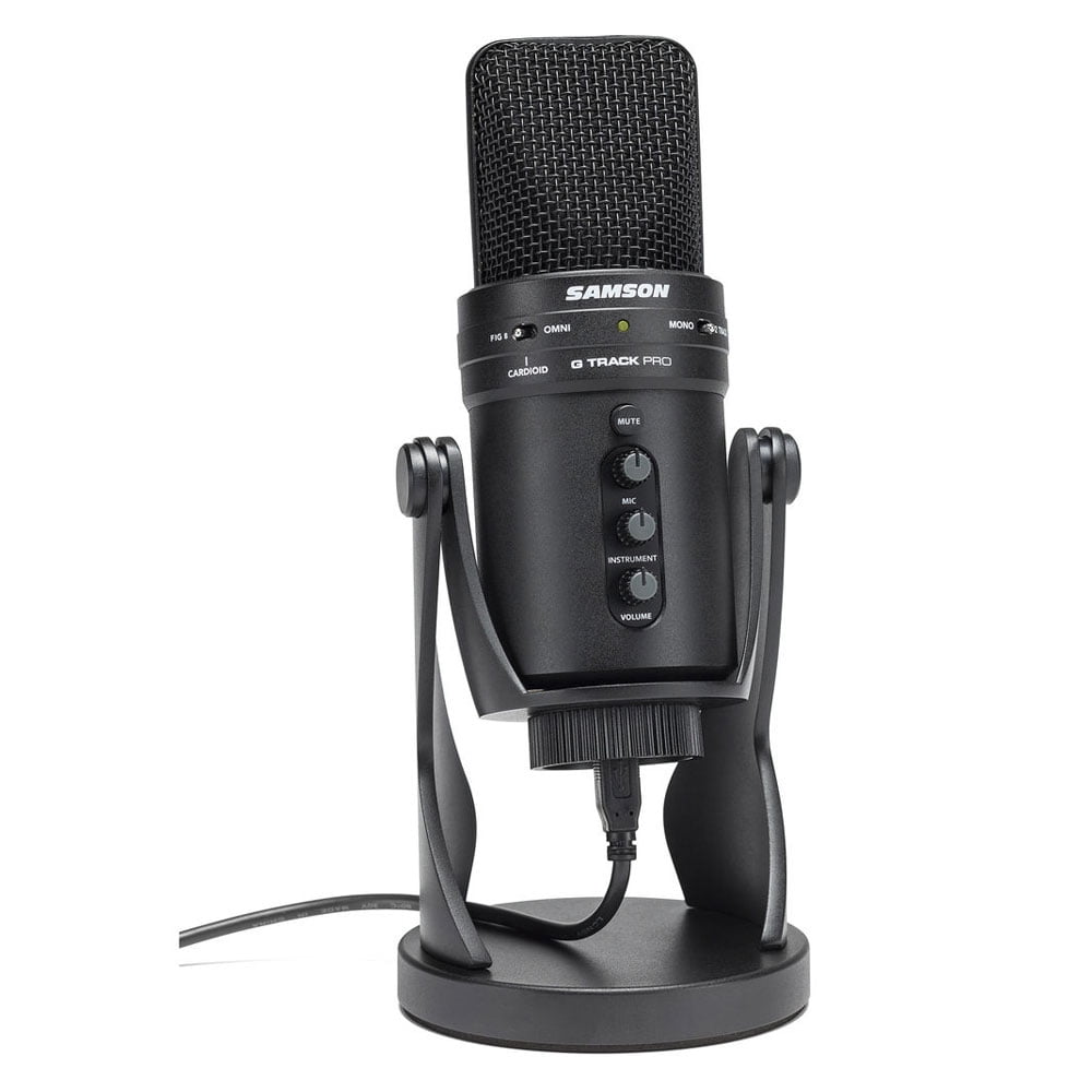 Samson G Track Pro USB 24 bit Studio Condenser Mic with Audio Interface and Shock Mount Cradle Samson SR970 Professional Studio Reference Headphones