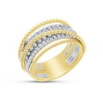 thumbnail image 2 of 1/2 Carat Round Cut White Natural Diamond Two Tone Crossover Engagement Promise Ring In 14K Yellow Gold Over Sterling Silver (Clarity : I2-I3,Color : I-J, 0.50 Cttw) Ring Size-10, 2 of 3
