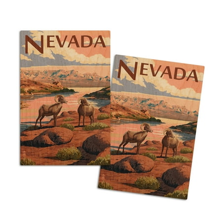 

Nevada Bighorn Sheep (4x6 Birch Wood Postcards 2-Pack Stationary Rustic Home Wall Decor)