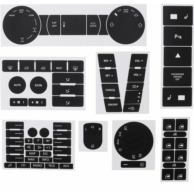 Kit de pegatinas de reparación de botones para vehículo VW Volkswagen Touareg 2004 y ndash2009