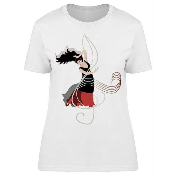 Flamenco Dancer Sketch T-Shirt Women -Image by Shutterstock, Female Large