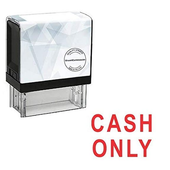 StampExpression - Cash ONLY Office Self Inking Rubber Stamp - Red Ink (A-5938)