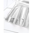 thumbnail image 5 of Aiihoo Womens Shiny Metallic Frilly Ruffled Mini Skirts Low Rise Short Skirts Dance Clubwear Silver S, 5 of 6