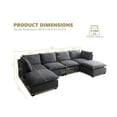 thumbnail image 2 of LUCKHAO  Oversized Modular Sectional Sofa with  Movable Ottoman, Chenille Cloud Couches Set for Living Room, Modern  DIY Combination Convertible U / L Shaped Sofas, 2 of 10